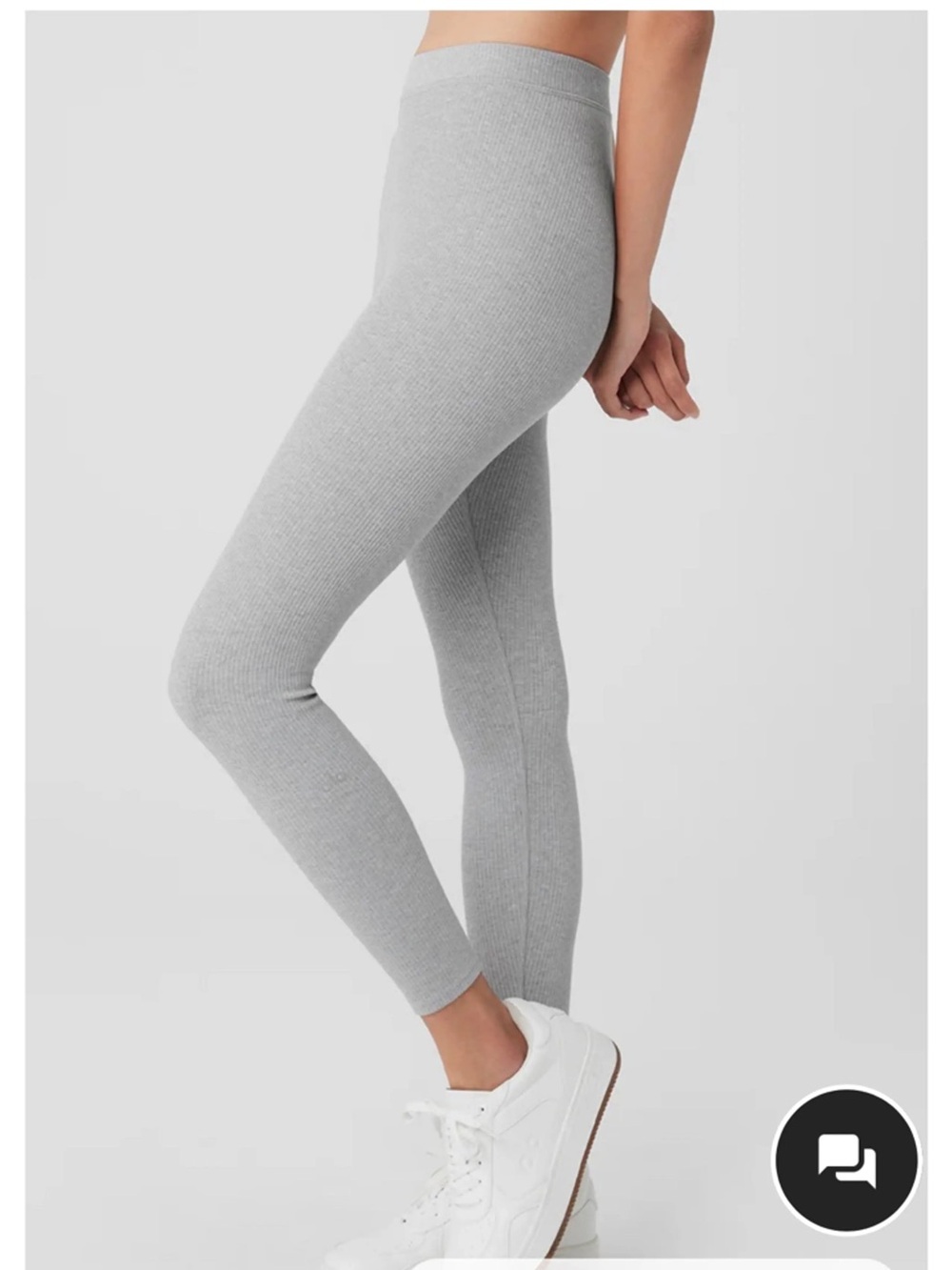 Alo Ribbed High-Waist 7/8 Blissful Legging. Size XXS. Grey